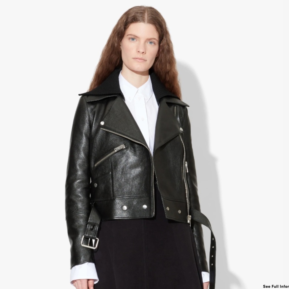 NWT Proenza Schouler Knit Collar Leather Jacket